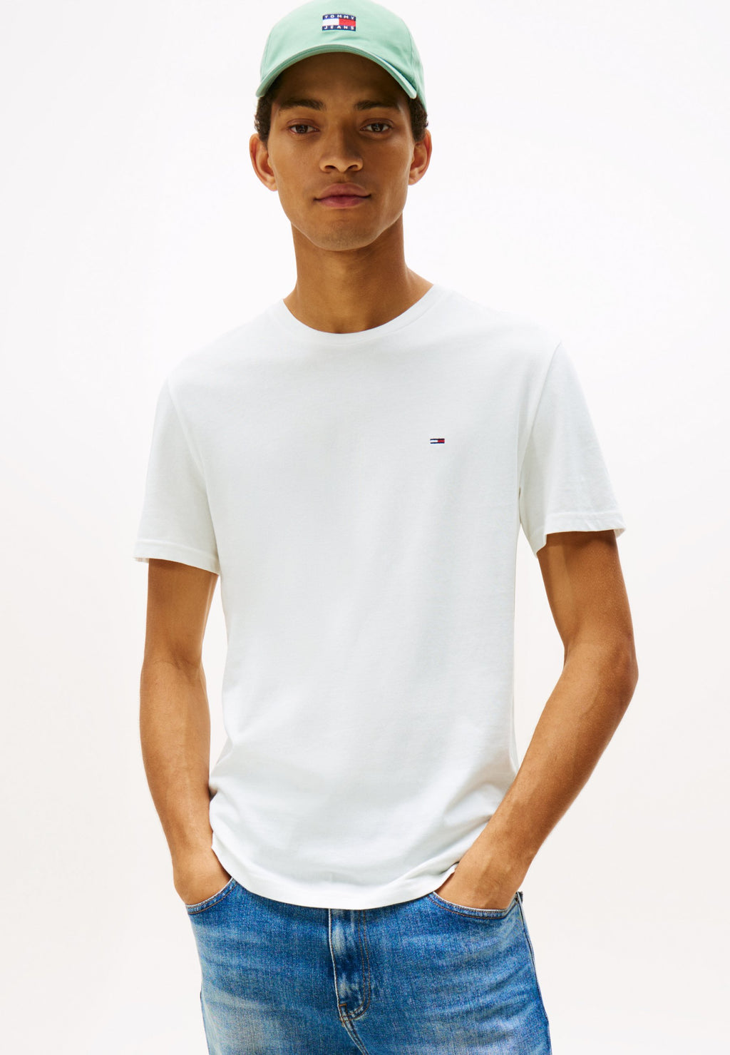 SLIM TEE  - Basic T-shirt - black/dark night navy/ecru