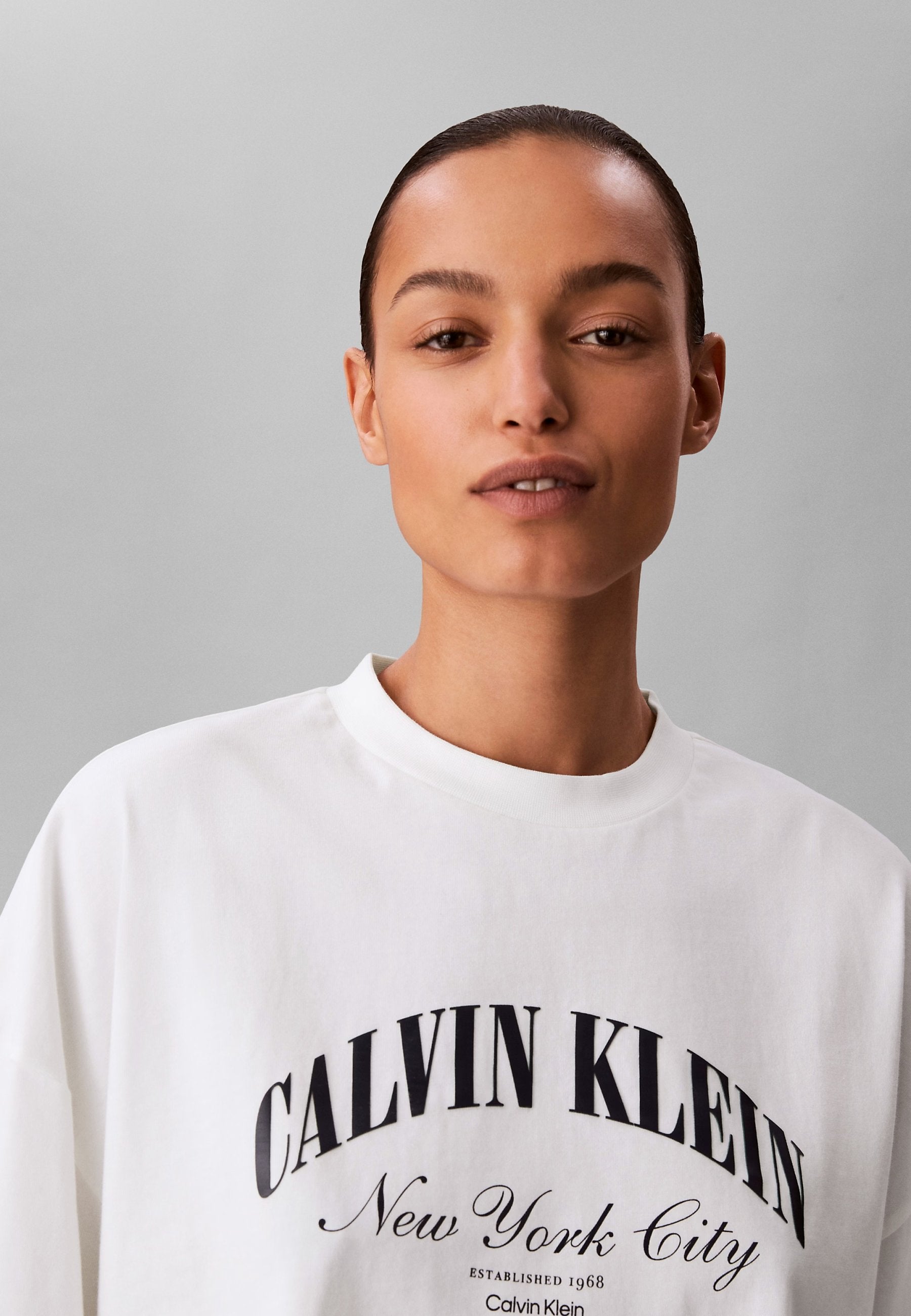 HAUT COURT ET AMPLE À L'ÉCUSSON HÉRITAGE - T-shirt imprimé - blanc vif