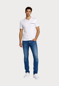 CORE LOGOBAND 2 PACK PARTE ALTA V NECK T SHIRTS - Basic T-shirt - white black