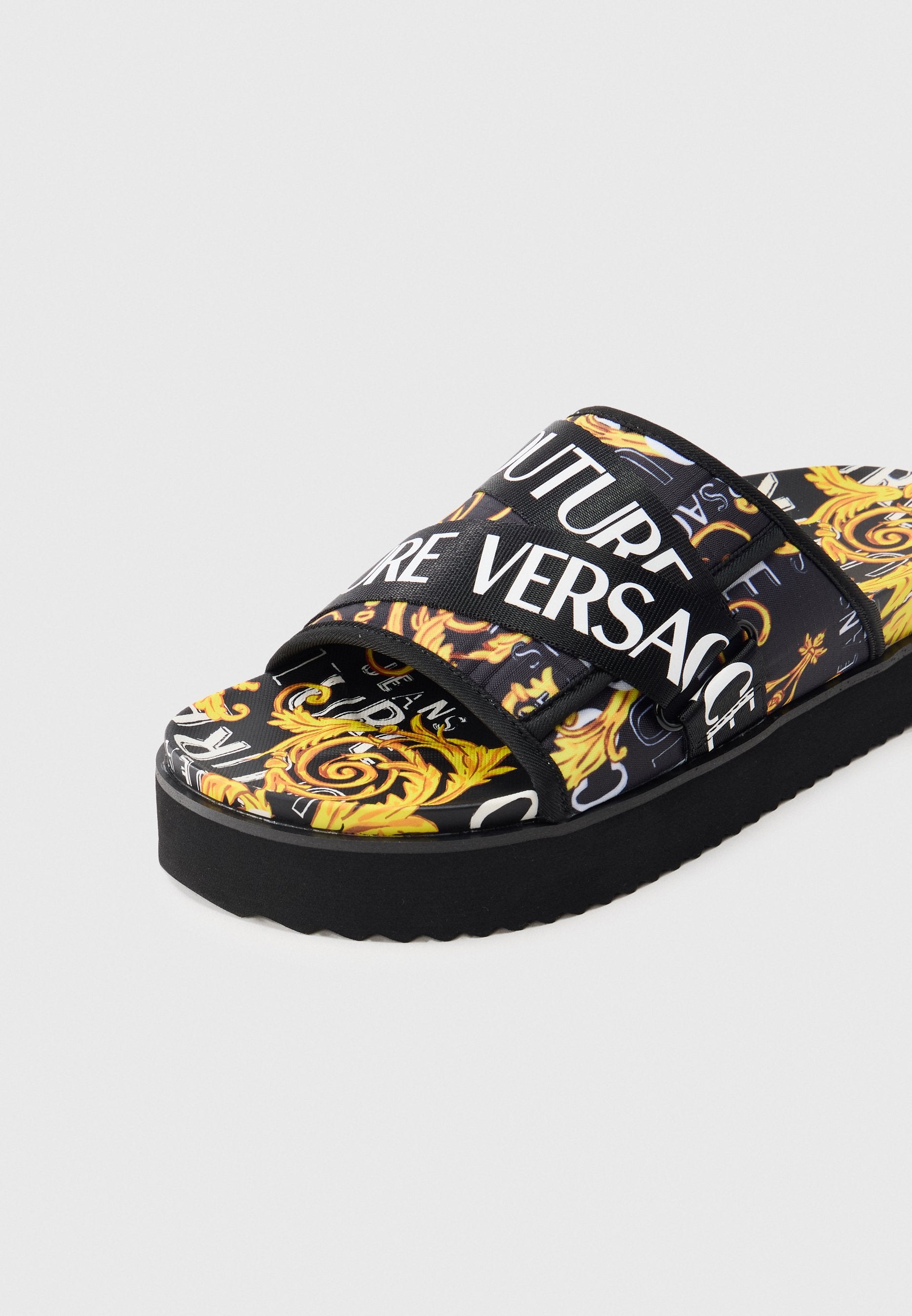 Pool slides - black/gold-coloured