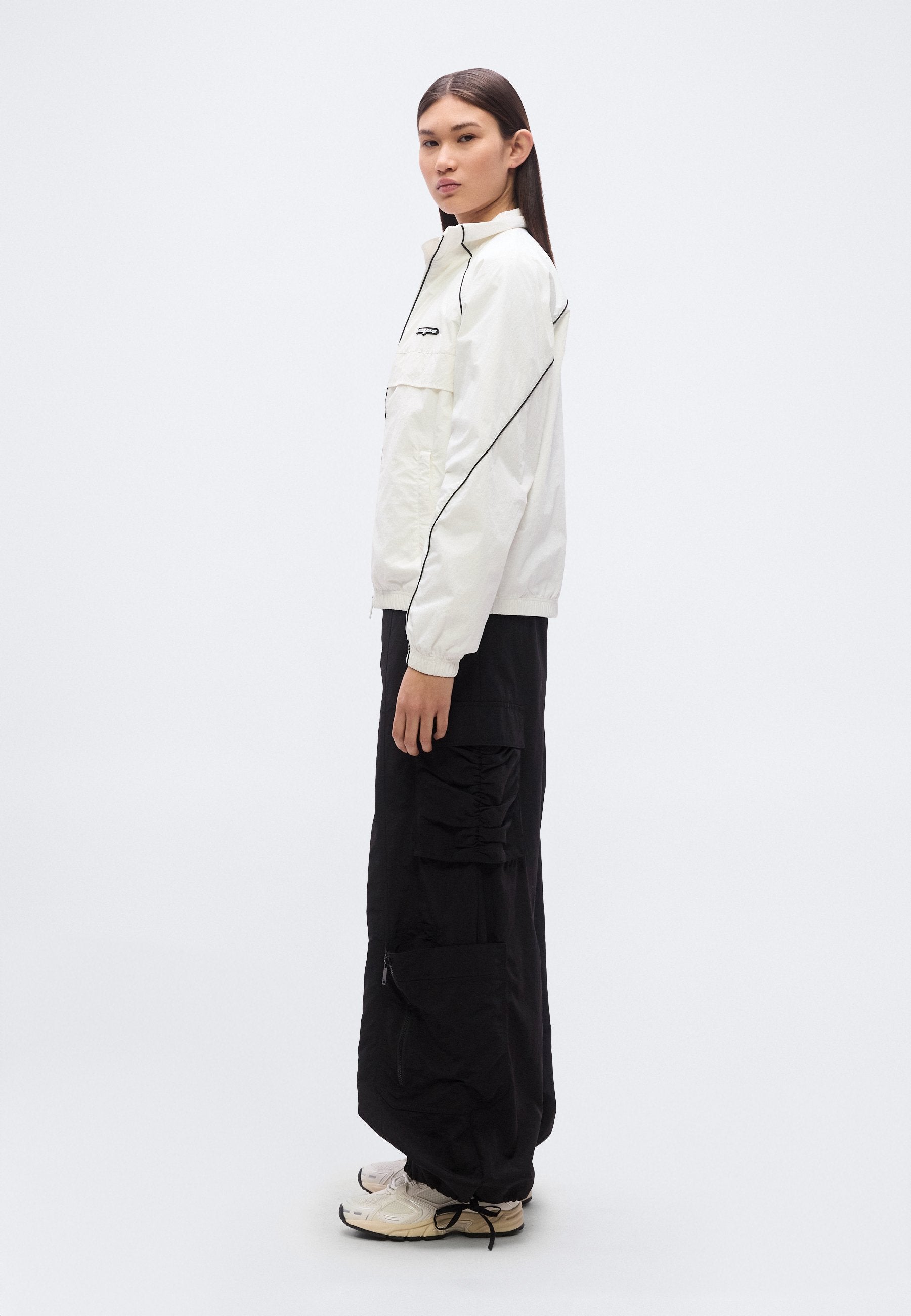 WATER REPELLENT PIPING TRACK JACKET - Light jacket - ecru