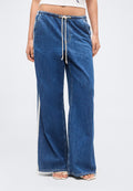 SUPERLIGHT SIDE STRIPE - Wide Leg - medium wash