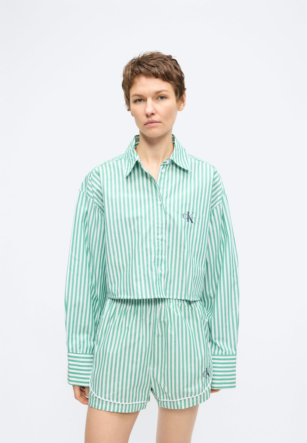 CROPPED SHIRT - Pyjama top - mardi gras green