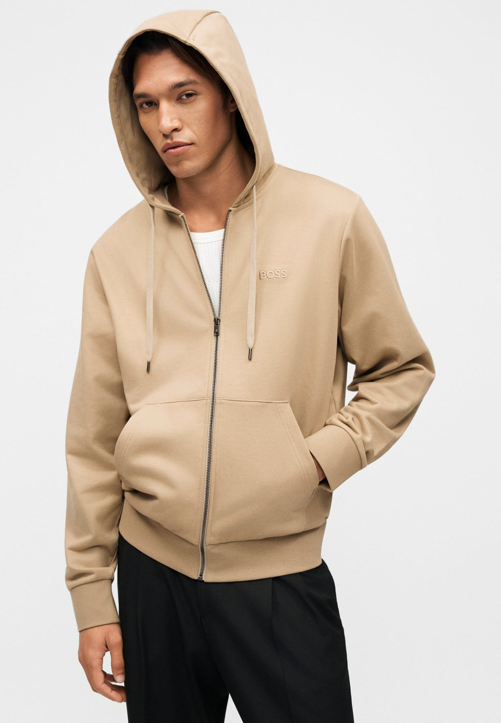 UNISEX - Zip-up sweatshirt - sand beige