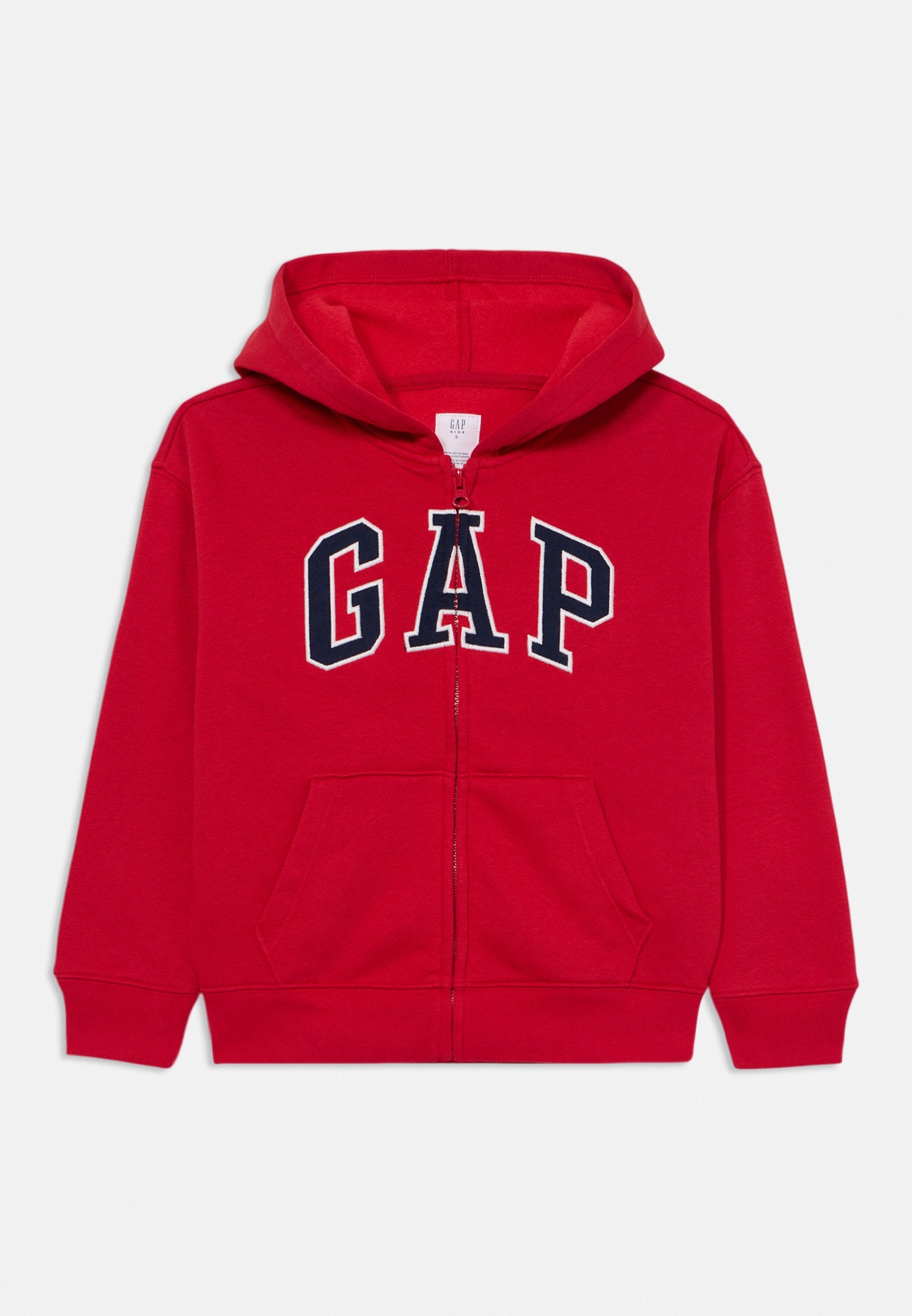 KIDS RELAXED GAP LOGO ZIP HOODIE - Hoodie - modern red